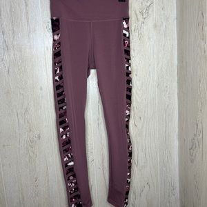 mauve bsp activewear leggings with compression band